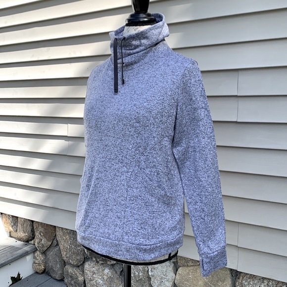 Old Navy Active Go-Dry Heathered Gray Mock Neck Sweater - Picture 3 of 13